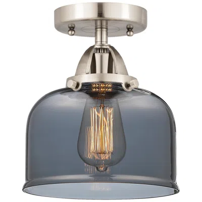 Innovations Lighting Nouveau 2 Bell 8" Semi-flush Mount - Brushed Satin Nickel - Plated Smo