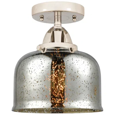 Innovations Lighting Nouveau 2 Bell 8" Semi-flush Mount - Polished Nickel - Silver Mercury