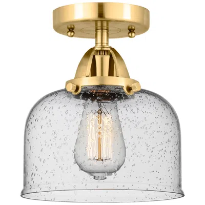 Innovations Lighting Nouveau 2 Bell 8" Semi-flush Mount - Satin Gold - Seedy Shade