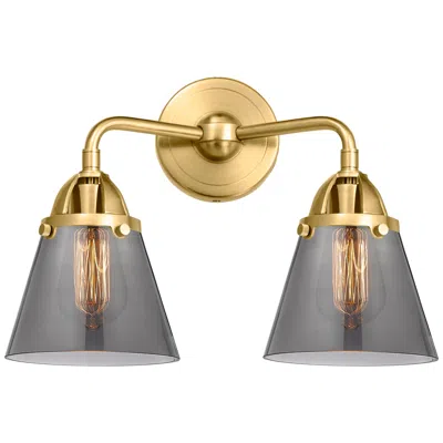 Innovations Lighting Nouveau 2 Cone 6" 2 Light 14" Bath Light - Satin Gold - Plated Sm