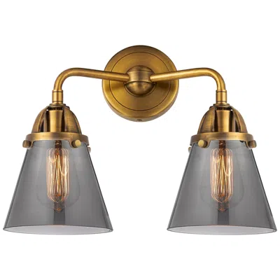 Innovations Lighting Nouveau 2 Cone 6" 2 Light 14" Led Bath Light - Brushed Brass - Sm