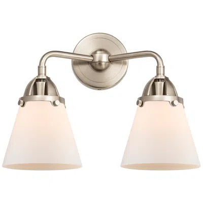 Innovations Lighting Nouveau 2 Cone 6" 2 Light 14" Led Bath Light - Brushed Satin Nick