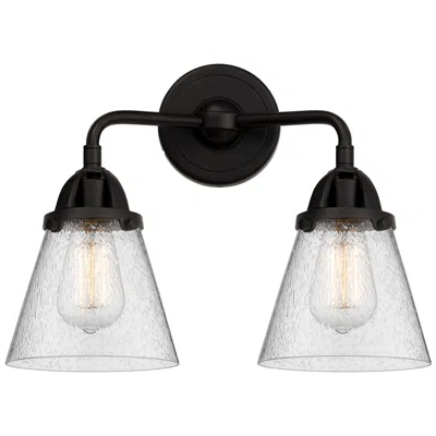 Innovations Lighting Nouveau 2 Cone 6" 2 Light 14" Led Bath Light - Matte Black - Seed