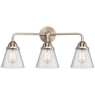 Innovations Lighting Nouveau 2 Cone 6" 3 Light 24" Bath Light - Brushed Satin Nickel -
