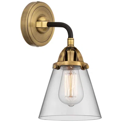 Innovations Lighting Nouveau 2 Cone 6" Led Sconce - Black Brass Finish - Clear Shade