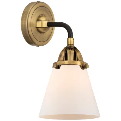 Innovations Lighting Nouveau 2 Cone 6" Led Sconce - Black Brass Finish - Matte White Shade
