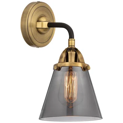 Innovations Lighting Nouveau 2 Cone 6" Led Sconce - Black Brass Finish - Plated Smoke Shade