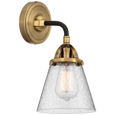 Innovations Lighting Nouveau 2 Cone 6" Led Sconce - Black Brass Finish - Seedy Shade