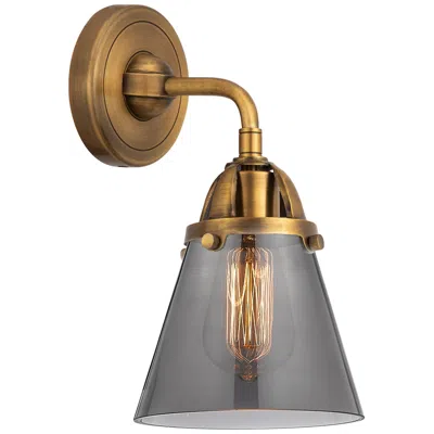 Innovations Lighting Nouveau 2 Cone 6" Led Sconce - Brass Finish - Plated Smoke Shade