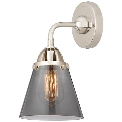 Innovations Lighting Nouveau 2 Cone 6" Led Sconce - Nickel Finish - Plated Smoke Shade