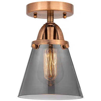 Innovations Lighting Nouveau 2 Cone 6" Led Semi-flush Mount - Antique Copper - Plated Smoke
