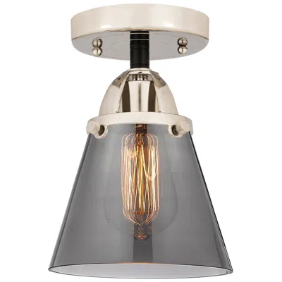 Innovations Lighting Nouveau 2 Cone 6" Led Semi-flush Mount - Black Polished Nickel - Smoke