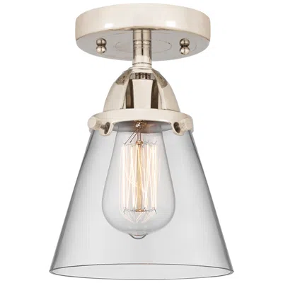 Innovations Lighting Nouveau 2 Cone 6" Led Semi-flush Mount - Polished Nickel - Clear Shade