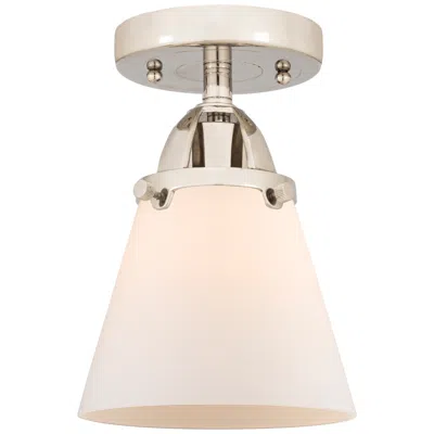 Innovations Lighting Nouveau 2 Cone 6" Led Semi-flush Mount - Polished Nickel - Matte White