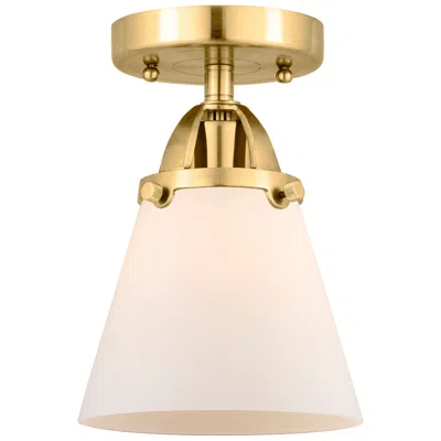 Innovations Lighting Nouveau 2 Cone 6" Led Semi-flush Mount - Satin Gold - Matte White Shad