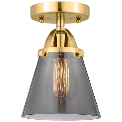 Innovations Lighting Nouveau 2 Cone 6" Led Semi-flush Mount - Satin Gold - Plated Smoke