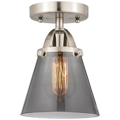 Innovations Lighting Nouveau 2 Cone 6" Led Semi-flush Mount - Satin Nickel - Plated Smoke