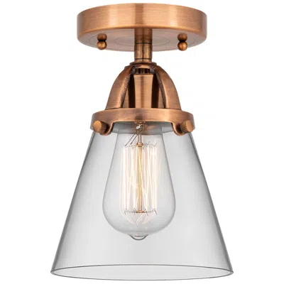 Innovations Lighting Nouveau 2 Cone 6" Semi-flush Mount - Antique Copper - Clear Shade
