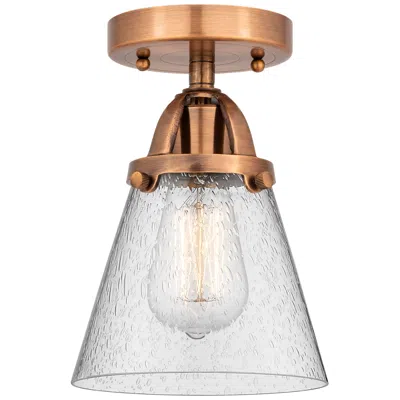 Innovations Lighting Nouveau 2 Cone 6" Semi-flush Mount - Antique Copper - Seedy Shade