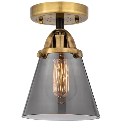 Innovations Lighting Nouveau 2 Cone 6" Semi-flush Mount - Black Antique Brass - Plated Smok
