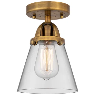 Innovations Lighting Nouveau 2 Cone 6" Semi-flush Mount - Brushed Brass - Clear Shade