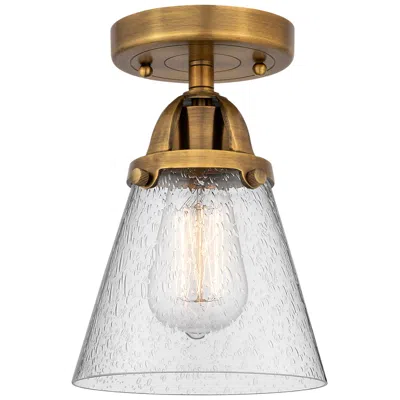 Innovations Lighting Nouveau 2 Cone 6" Semi-flush Mount - Brushed Brass - Seedy Shade