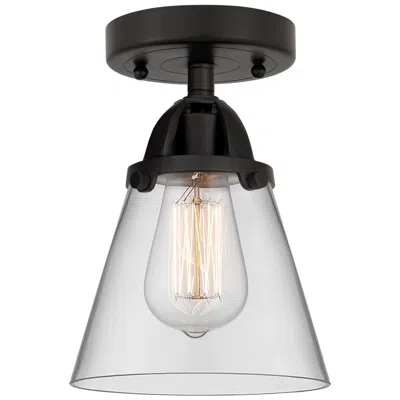 Innovations Lighting Nouveau 2 Cone 6" Semi-flush Mount - Matte Black - Clear Shade