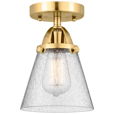 Innovations Lighting Nouveau 2 Cone 6" Semi-flush Mount - Satin Gold - Seedy Shade