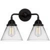 Innovations Lighting Nouveau 2 Cone 8" 2 Light 16" Led Bath Light - Matte Black - Clea