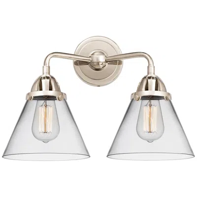 Innovations Lighting Nouveau 2 Cone 8" 2 Light 16" Led Bath Light - Polished Nickel -