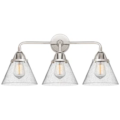 Innovations Lighting Nouveau 2 Cone 8" 3 Light 26" Bath Light - Polished Chrome - Seed