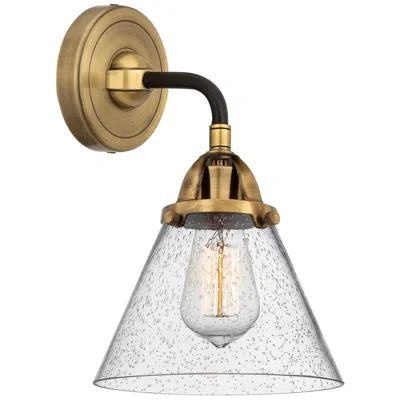 Innovations Lighting Nouveau 2 Cone 8" Incandescent Sconce - Black Brass Finish - Seedy Sha