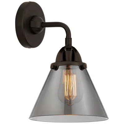 Innovations Lighting Nouveau 2 Cone 8" Incandescent Sconce - Bronze Finish - Plated Smoke S