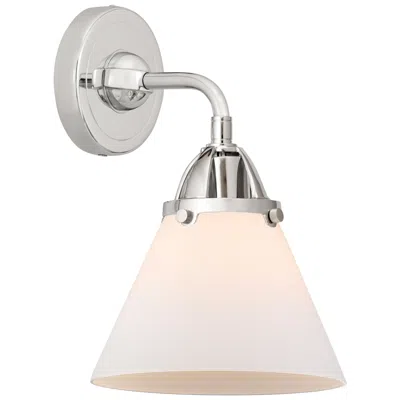 Innovations Lighting Nouveau 2 Cone 8" Incandescent Sconce - Chrome Finish - Matte White Sh