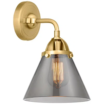 Innovations Lighting Nouveau 2 Cone 8" Incandescent Sconce - Gold Finish - Plated Smoke Sha