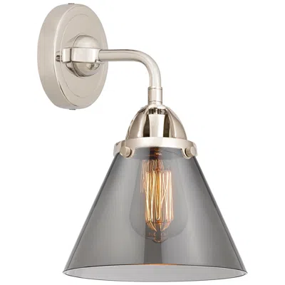 Innovations Lighting Nouveau 2 Cone 8" Incandescent Sconce - Nickel Finish - Plated Smoke S