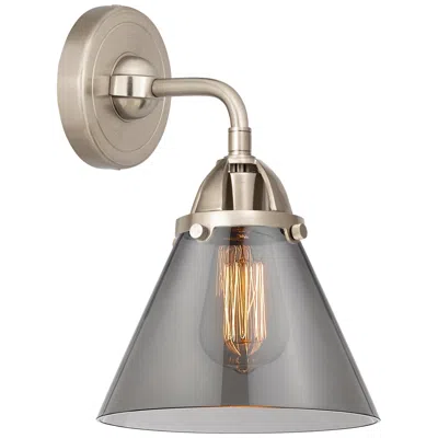 Innovations Lighting Nouveau 2 Cone 8" Incandescent Sconce - Nickel Finish - Plated Smoke S