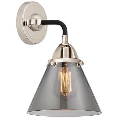 Innovations Lighting Nouveau 2 Cone 8" Led Sconce - Black Nickel Finish - Plated Smoke Shad