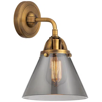 Innovations Lighting Nouveau 2 Cone 8" Led Sconce - Brass Finish - Plated Smoke Shade In Gold