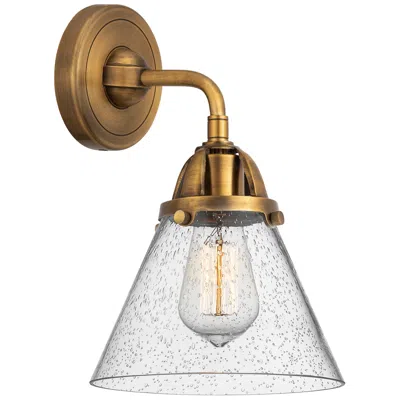 Innovations Lighting Nouveau 2 Cone 8" Led Sconce - Brass Finish - Seedy Shade