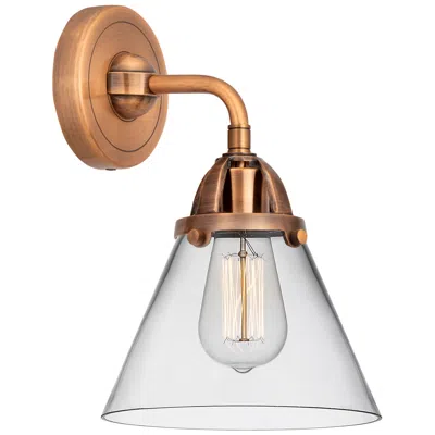 Innovations Lighting Nouveau 2 Cone 8" Led Sconce - Copper Finish - Clear Shade