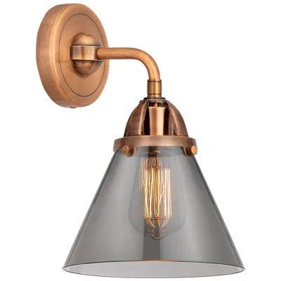 Innovations Lighting Nouveau 2 Cone 8" Led Sconce - Copper Finish - Plated Smoke Shade