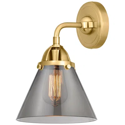 Innovations Lighting Nouveau 2 Cone 8" Led Sconce - Gold Finish - Plated Smoke Shade
