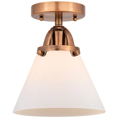 Innovations Lighting Nouveau 2 Cone 8" Led Semi-flush Mount - Antique Copper - Matte White