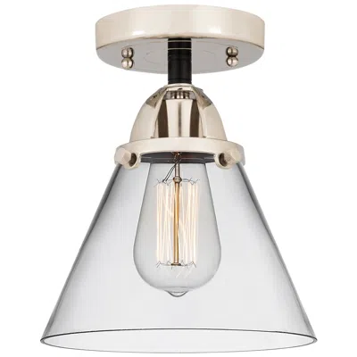 Innovations Lighting Nouveau 2 Cone 8" Led Semi-flush Mount - Black Polished Nickel - Clear