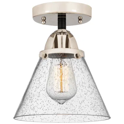 Innovations Lighting Nouveau 2 Cone 8" Led Semi-flush Mount - Black Polished Nickel - Seedy
