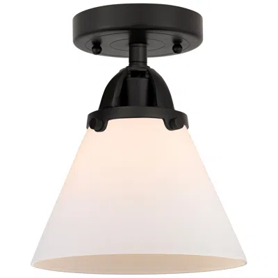 Innovations Lighting Nouveau 2 Cone 8" Led Semi-flush Mount - Matte Black - Matte White Sha