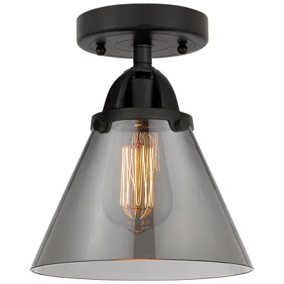 Innovations Lighting Nouveau 2 Cone 8" Led Semi-flush Mount - Matte Black - Plated Smoke Sh