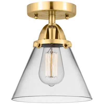 Innovations Lighting Nouveau 2 Cone 8" Led Semi-flush Mount - Satin Gold - Clear Shade