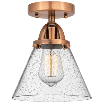 Innovations Lighting Nouveau 2 Cone 8" Semi-flush Mount - Antique Copper - Seedy Shade